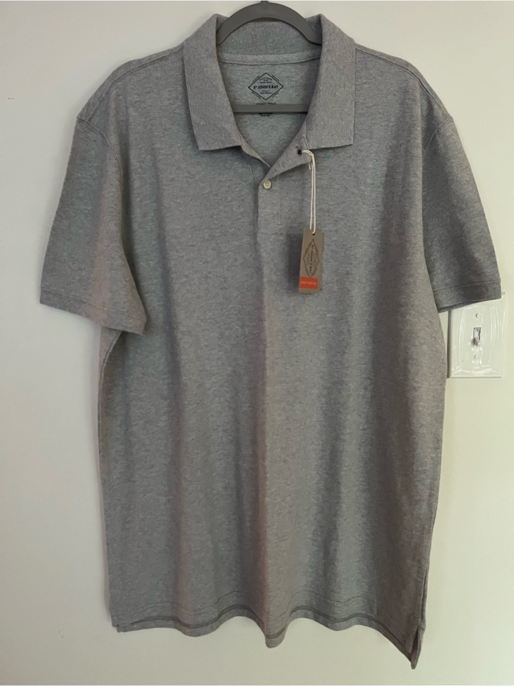 NWT St. John's Bay Legacy Polo Gray Short Sleeve